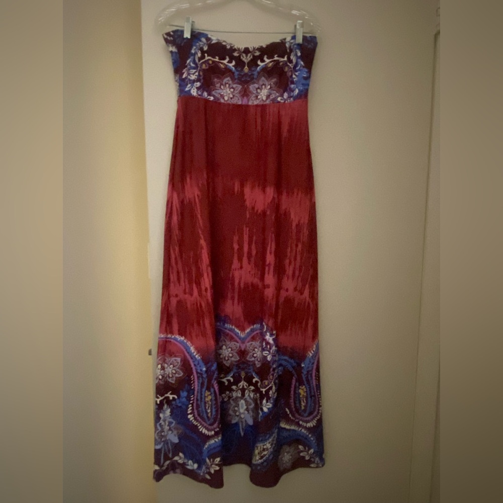 Elegant Red and Blue Women's Dress